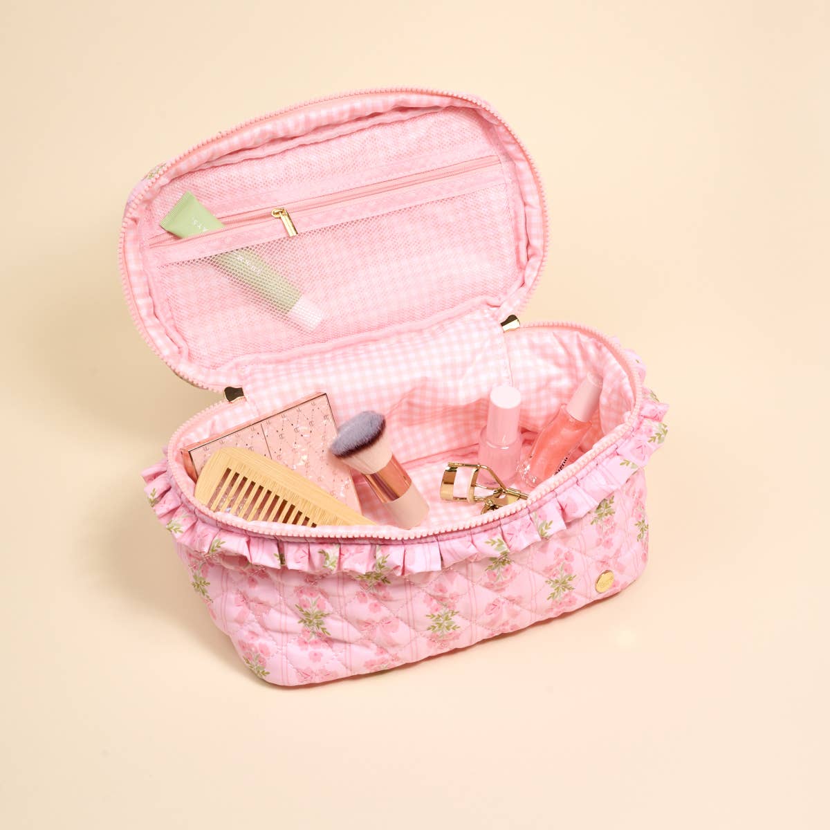 Glam &amp; Go Quilted Cosmetic Bag–Oh So Fancy Pink