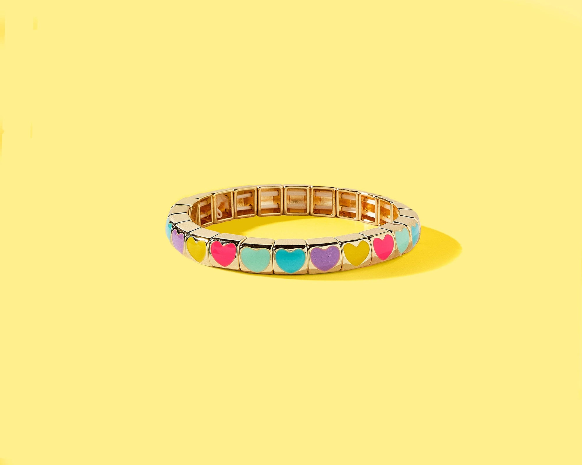 Enamel Stretch Bracelet - Love
