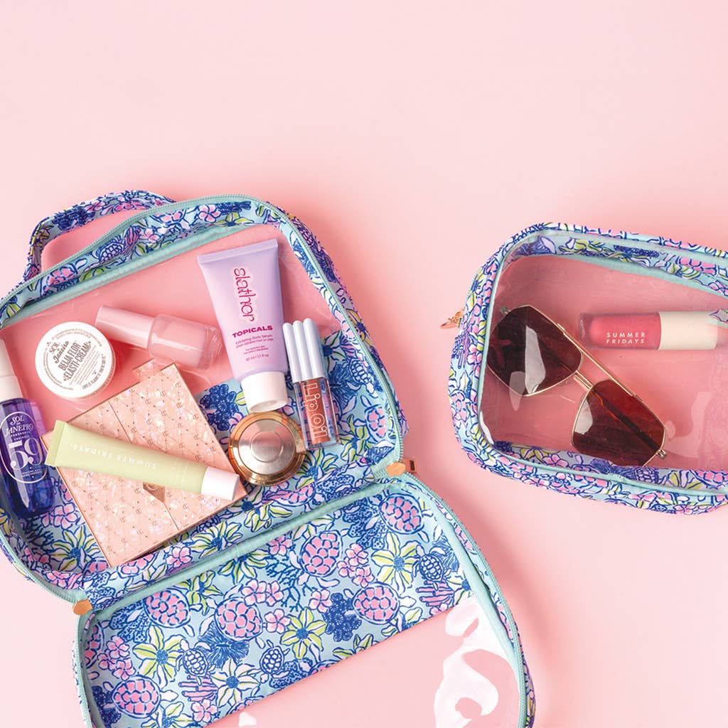 Clearly Chic Cosmetic Bag Set–Coastal Cove