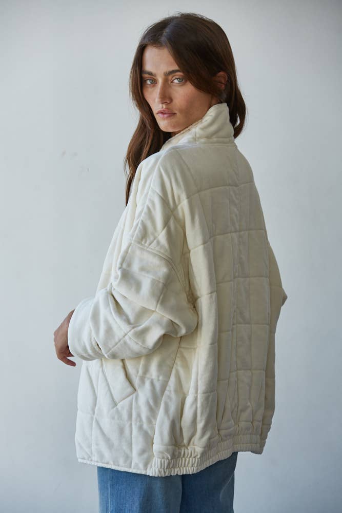 Quilted Knit Mineral Washed Jacket
