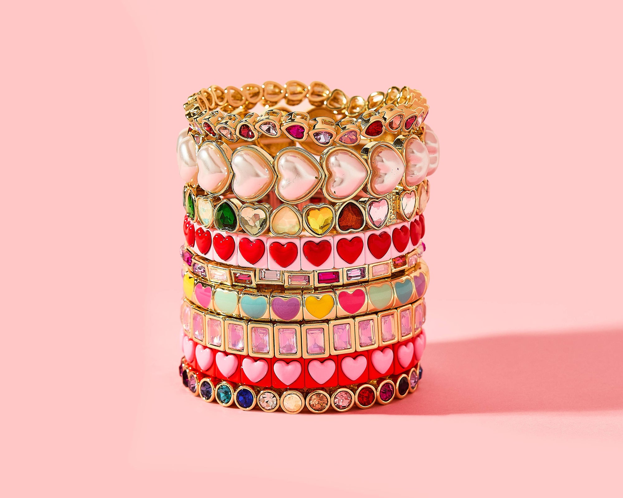 Enamel Stretch Bracelet - Love