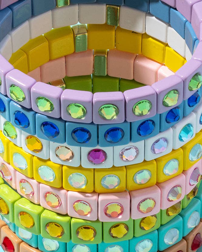 Enamel Stretch Bracelet - Small Gems - Maeve