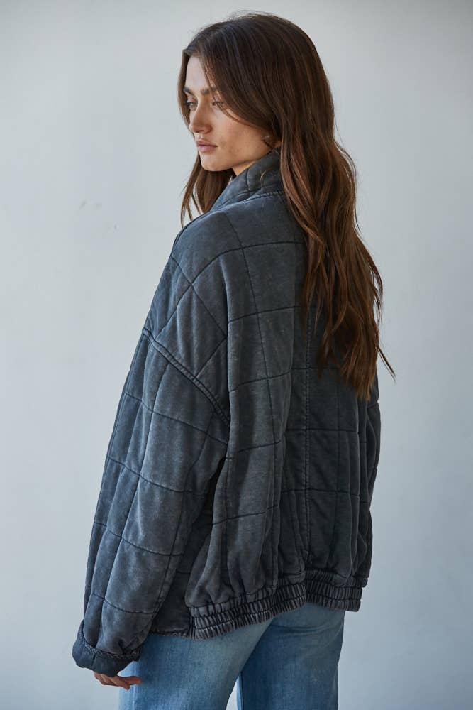 Quilted Knit Mineral Washed Jacket