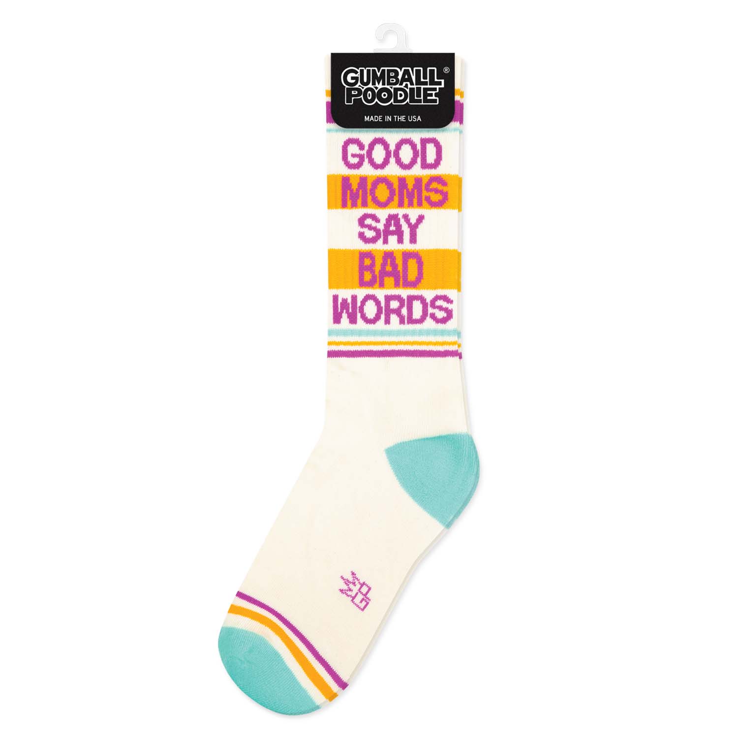 GUMBALL POODLE Good Moms Say Bad Words Gym Crew Socks